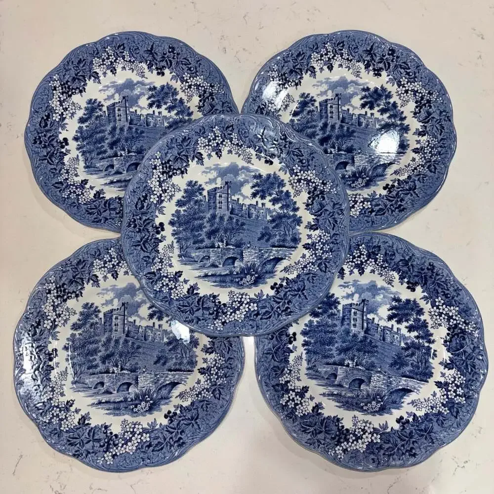 Vintage J & G Meakin Romantic England Haddon Hall Dinner Plate Set Of 5
